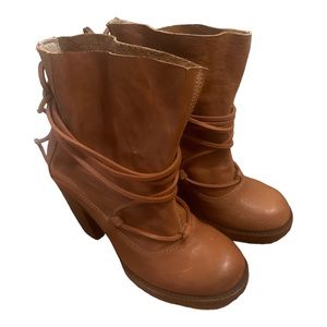 Freebird Boho Brown Jumpin Motorcycle Round Toe Tie Up Slip in Boot 8